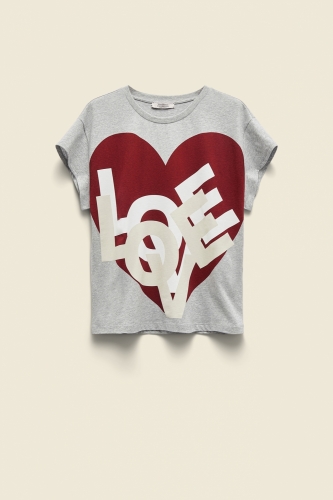 Dorothee Schumacher Bold love shirt grey red mix  