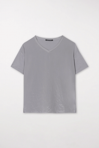 Luisa Cerano V-neck Shirt silver grey 
