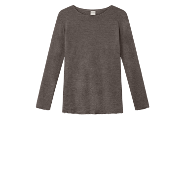by basics Shirt R-neck l/s Earth Melange 