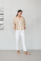 SPOON Wide V-neck Blouse Dark Beige 