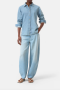 Closed Classic shirt visible placket Light blue 