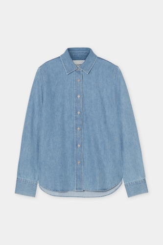 Closed Classic shirt visible placket Light blue 