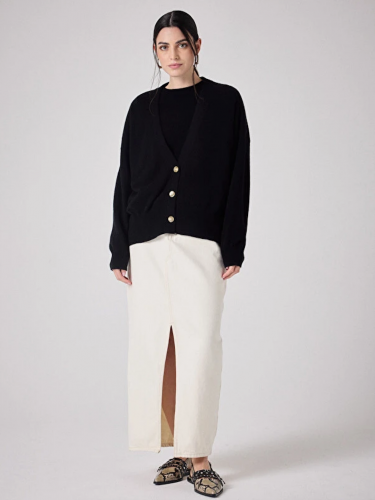 NOT SHY Cardigan Col V ML Noir 