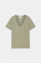 Closed V-neck chino green 