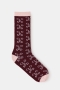 Closed Sock Dark raisin red 