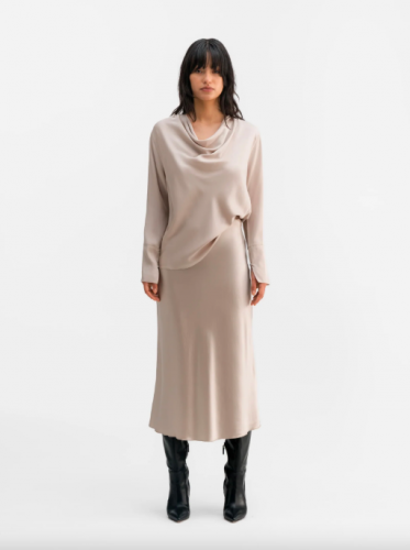 Ahlvar Gallery Zia silk blouse Greige 