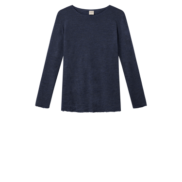 by basics Shirt R-neck midnight blue melange  