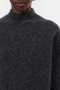 Closed Mock neck long sleeve dark grey melange  