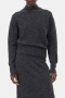 Closed Mock neck long sleeve dark grey melange  