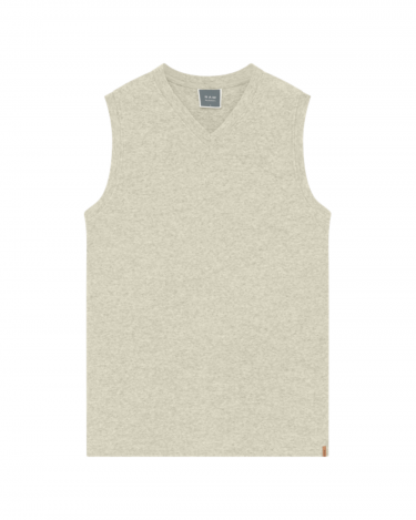 by basics Vest w/v-Neck Pearl grey melange 