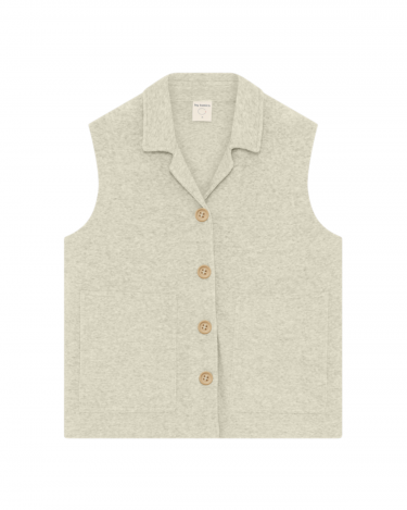 by basics Vest w Open Colar Pearl grey melange 