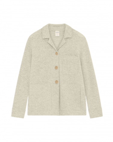 by basics Jacket W open collar Pearl grey melange 