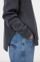 Closed High neck long sleeve dark grey melange  