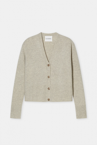 Closed V neck cardigan beige melange 