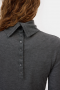 Closed High neck long sleeve dark grey melange  