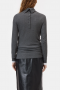 Closed High neck long sleeve dark grey melange  