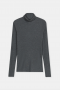Closed High neck long sleeve dark grey melange  
