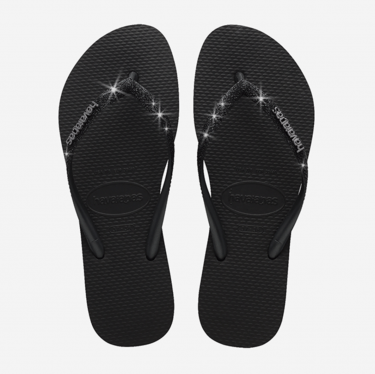 Havaianas Slim gliter black/black 