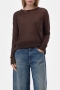 Closed Crew neck long sleeve Mahagony brown 