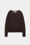 Closed Crew neck long sleeve Mahagony brown 