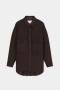 Closed Oversize shacket Mahagony brown 