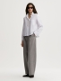 By Malene Birger Aubrey Cropped White herringbone 