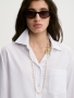 By Malene Birger Aubrey Cropped White herringbone 