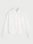 By Malene Birger Aubrey Cropped White herringbone 