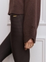 Deblon Classic leggings high waistband Pied de poule dusk brown 