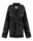 Deblon Ymke Cardigan Dusk brown black sand 