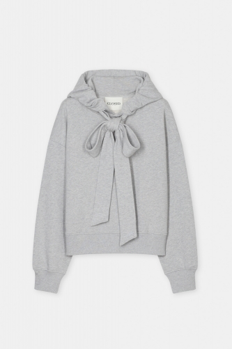 Closed Bow tie hoodie  light grey melange 