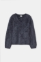 Closed V neck sweater Storm blue 