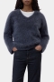 Closed V neck sweater Storm blue 