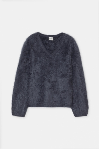Closed V neck sweater Storm blue 