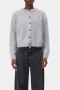 Closed Crew neck cardigan light grey melange 