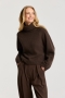 Deblon Lux Cropped Turtleneck Cacao Melange 