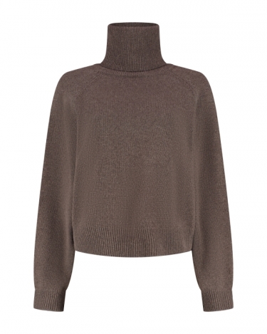 Deblon Lux Cropped Turtleneck Cacao Melange 