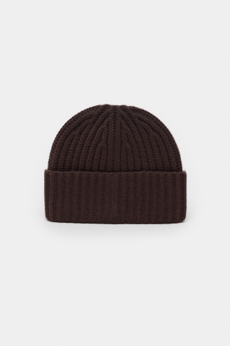 Closed Knitted hat Cinder brown 